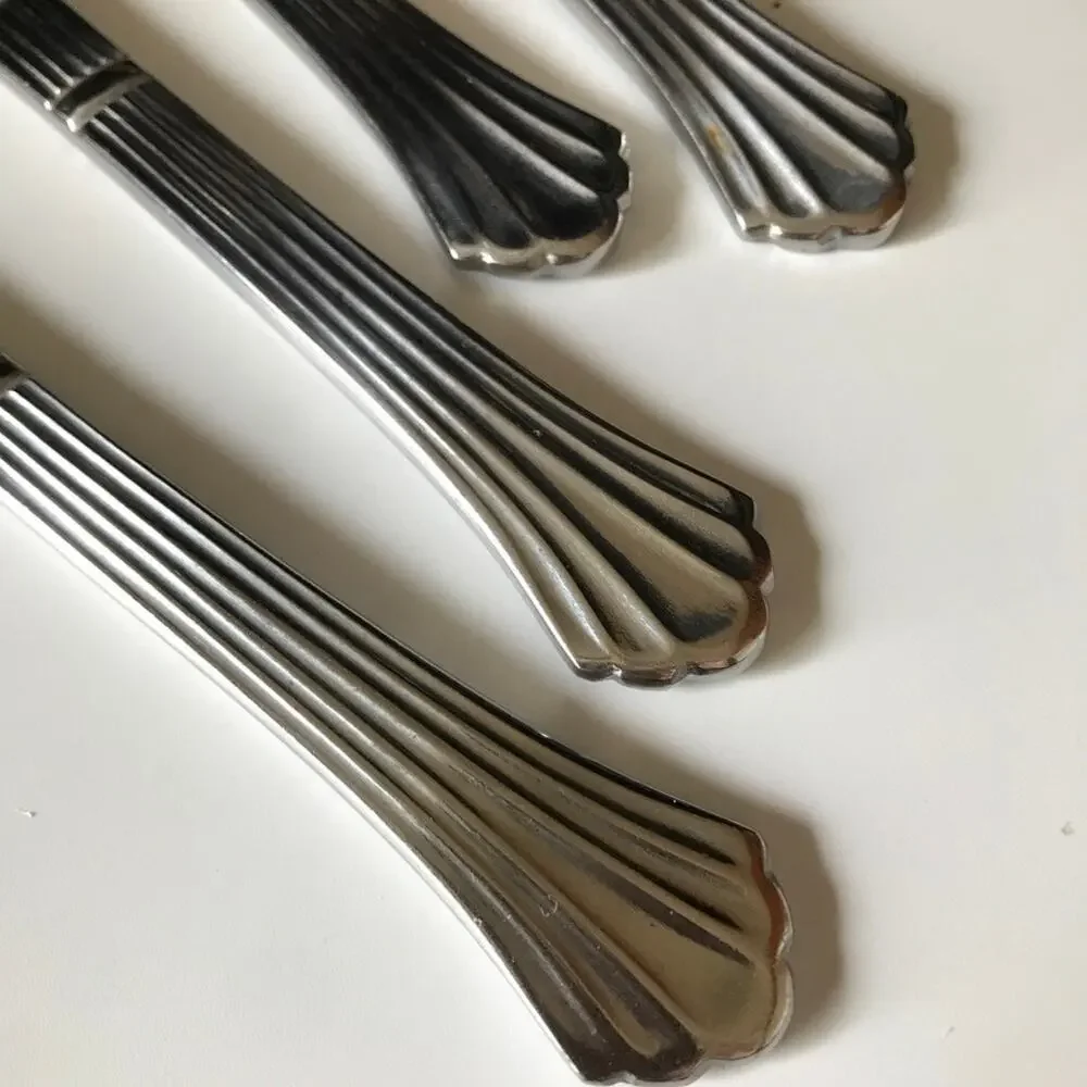 Estia DORIAN stainless ribbed glossy flatware bundle (15 pieces)